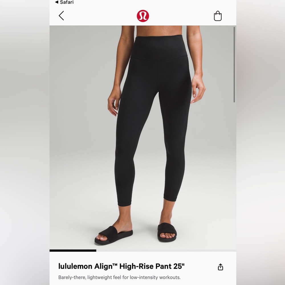Lululemon Align High-Rise 25” Size 2 Black